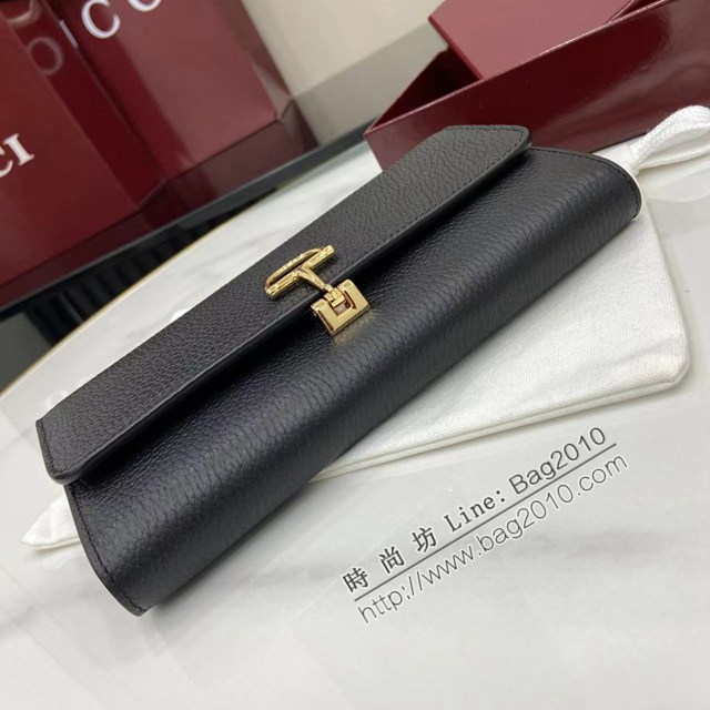Gucci專櫃古馳最新款Softbit系列大號半馬銜扣翻蓋長錢包 jh2964型號：828147
